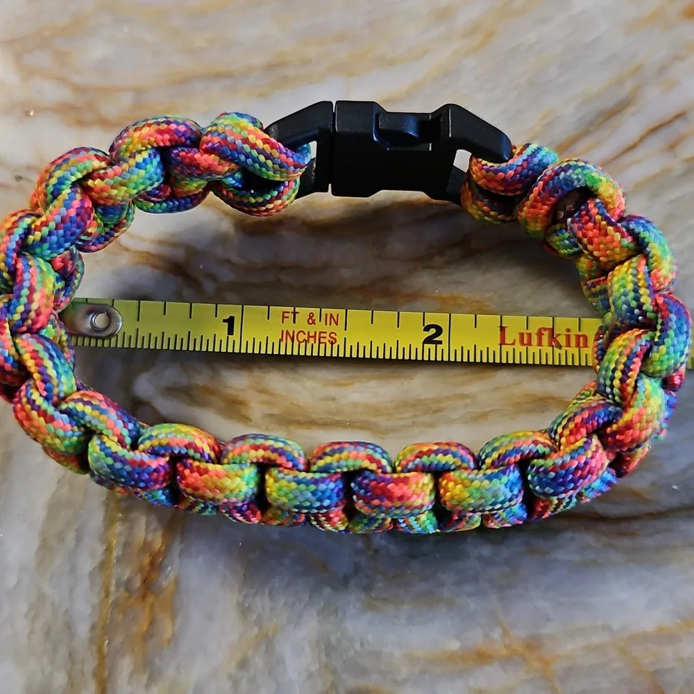 Paracord Rainbow Colorful Braided Bracelet Jewelry